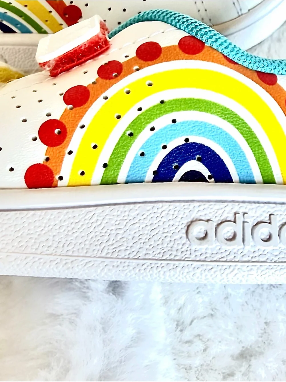 Adidas Baby Girls Advantage Court Hook & Loop ‘J’ Rainbow Shoes
